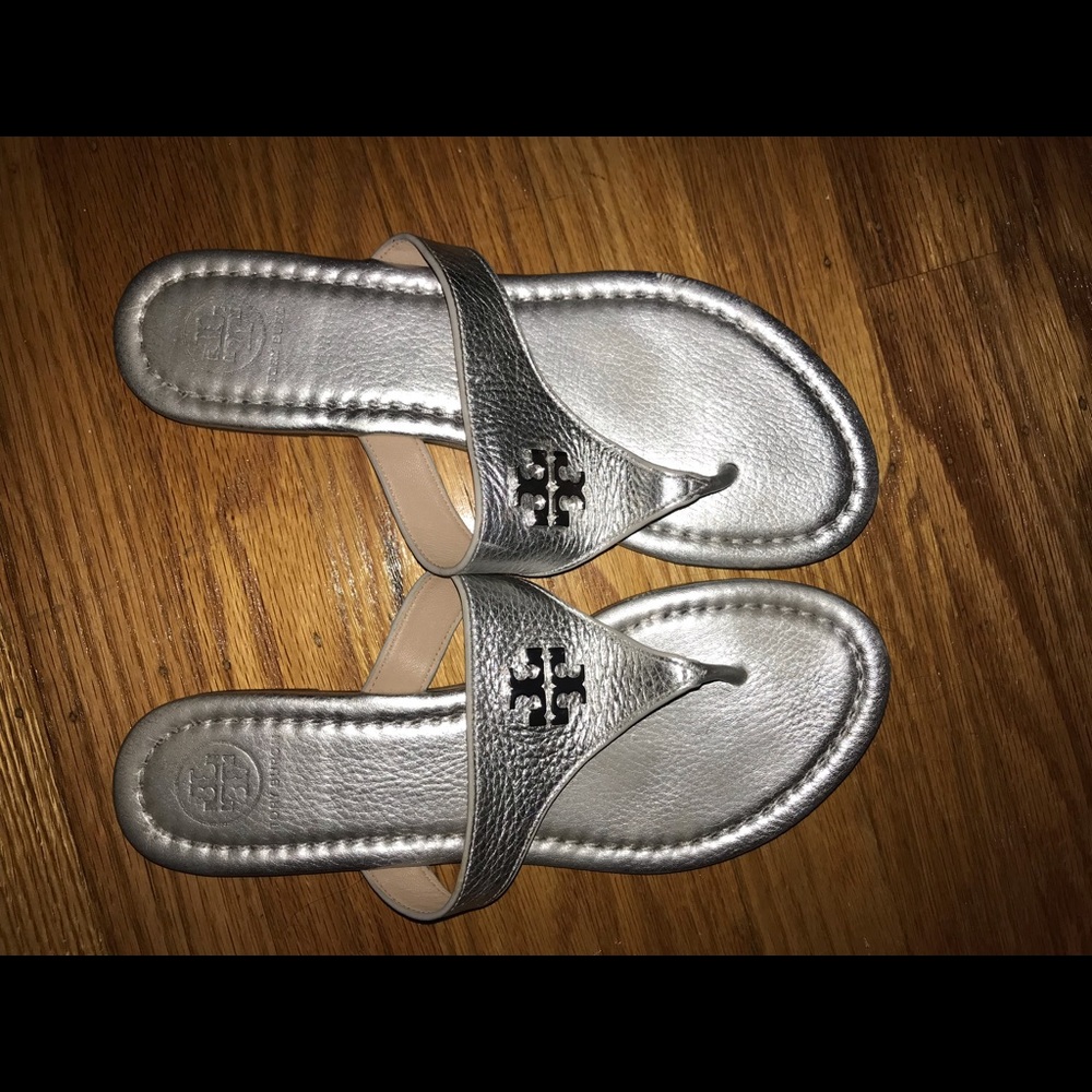 Tory Burch Silver Sandals 7.5
